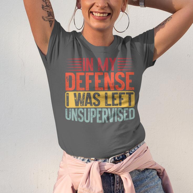 In My Defense i Was Left Unsupervised Introvert Unisex Jersey T-Shirt In My Defense i Was Left Unsupervised Introvert Unisex Jersey T-Shirt