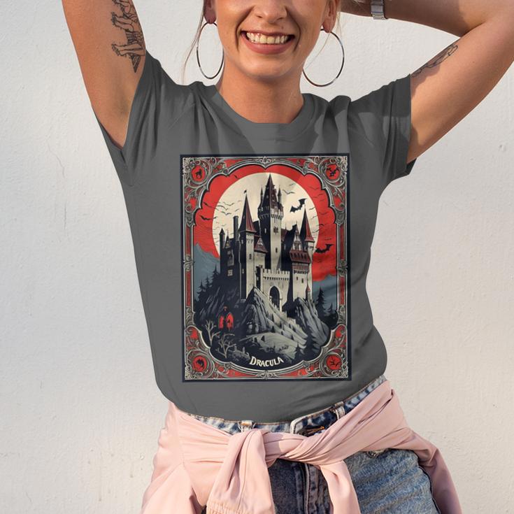 Dracula's Castle Book Cover Illustration Unisex Jersey T-Shirt Dracula's Castle Book Cover Illustration Unisex Jersey T-Shirt