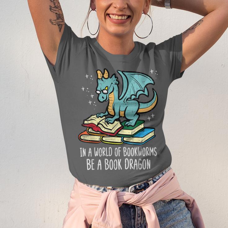 Be A Dragon Read Reading Book Librarian Men Women Kids Unisex Jersey T-Shirt