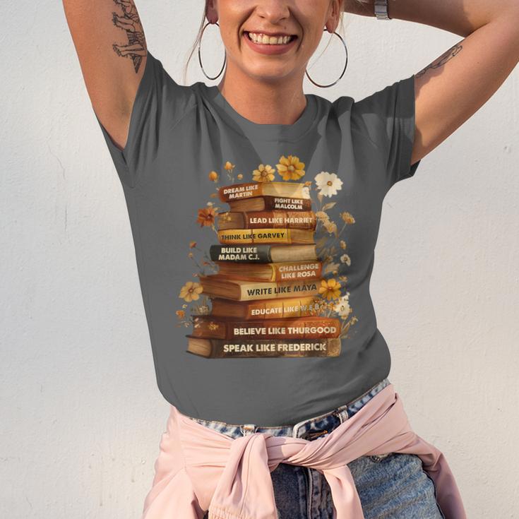 Dream Like Martin Floral Book History Month Women Men Unisex Jersey T-Shirt Dream Like Martin Floral Book History Month Women Men Unisex Jersey T-Shirt