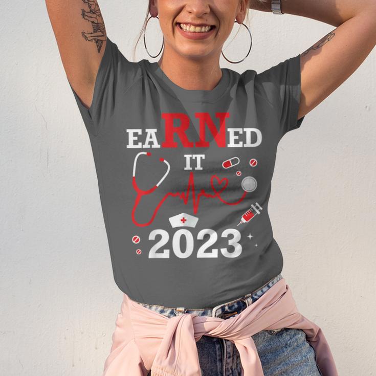 Earned It 2023 For Nurse Graduation Or RN LPN Class Of Unisex Jersey T-Shirt