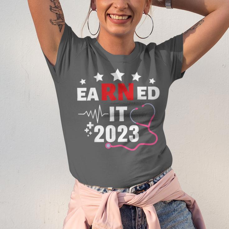 Earned It 2023 For Nurse Graduation Or RN LPN Class Of 2023 Unisex Jersey T-Shirt