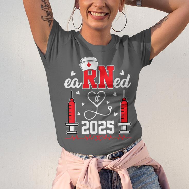 Earned It 2025 For Nurse Graduation Or RN LPN Class Of 2025 Unisex Jersey T-Shirt