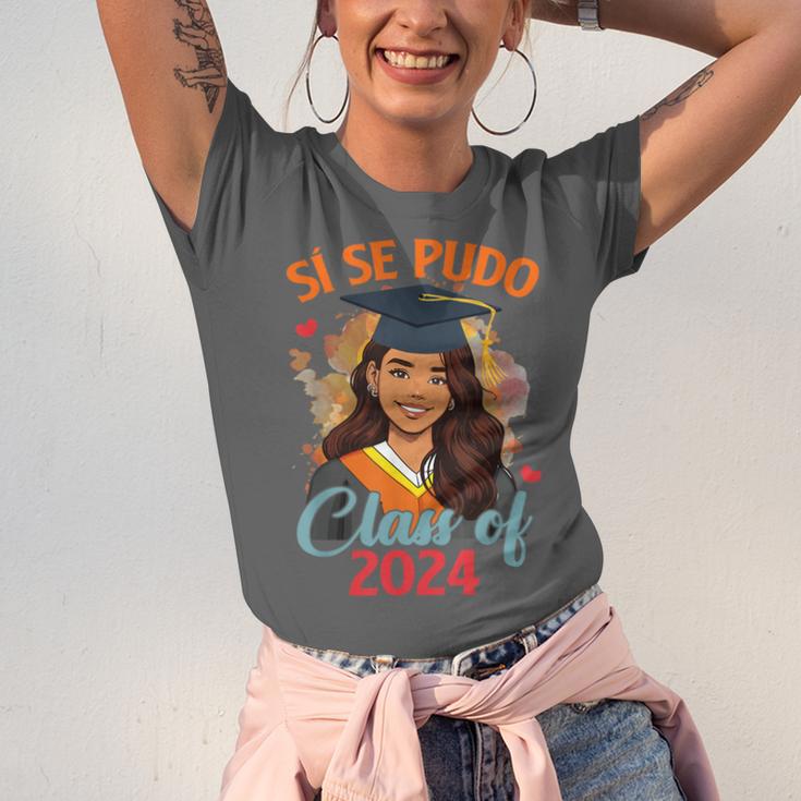 Educated Latina Graduation Day Grad Si Se Pudo Class Of 2024 Unisex Jersey T-Shirt