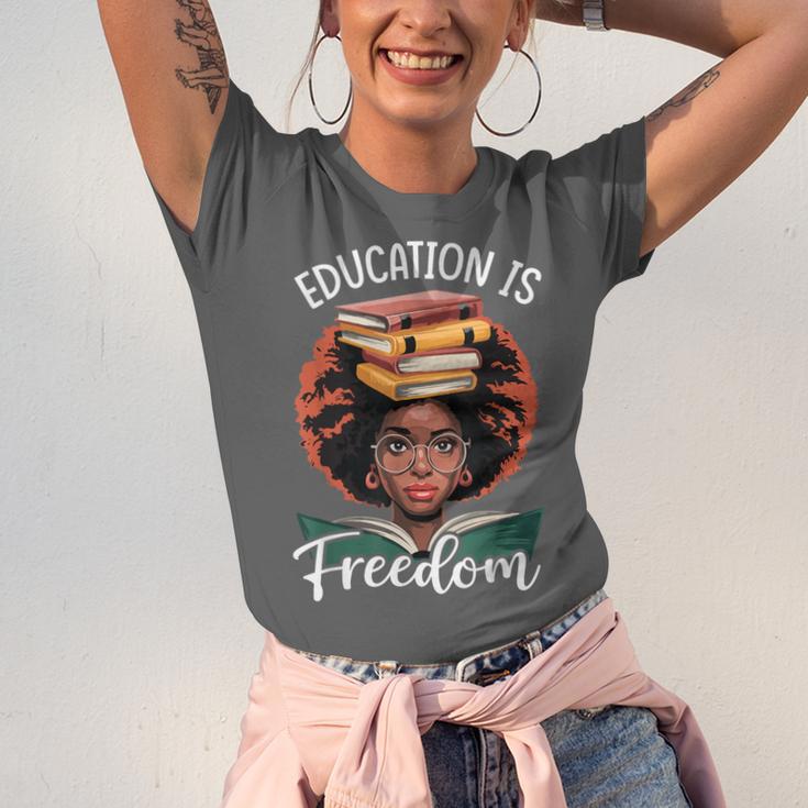 Education Is Freedom African Teacher Books Lovers Unisex Jersey T-Shirt