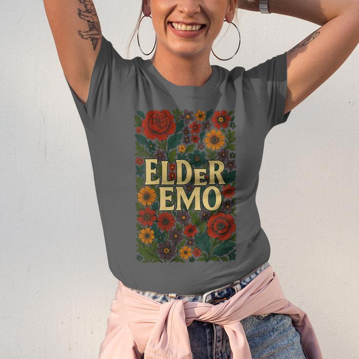 Elder Emo Floral Gothic Vintage Nostalgia Unisex Jersey T-Shirt