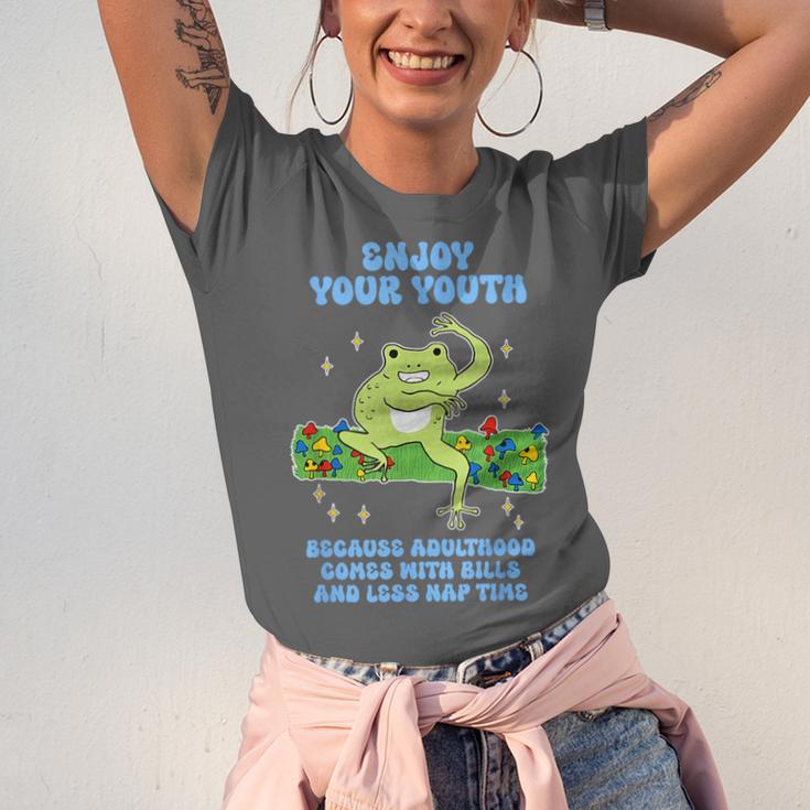 Enjoy Adulthood Comes With Bills Nostalgia Regret Unisex Jersey T-Shirt Enjoy Adulthood Comes With Bills Nostalgia Regret Unisex Jersey T-Shirt