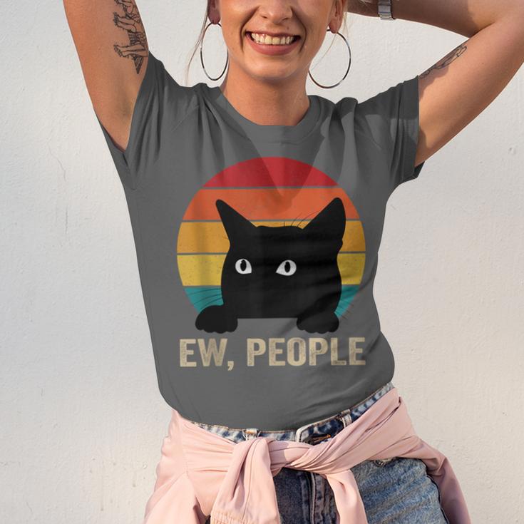 Ew People Introvert Cat Lover Cat Lady Vintage Unisex Jersey T-Shirt
