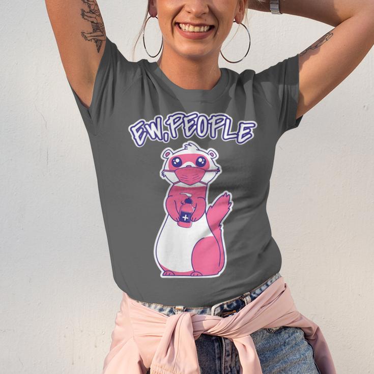 Ew People Introvert Ferrets Saying Mask Ferret Unisex Jersey T-Shirt Ew People Introvert Ferrets Saying Mask Ferret Unisex Jersey T-Shirt