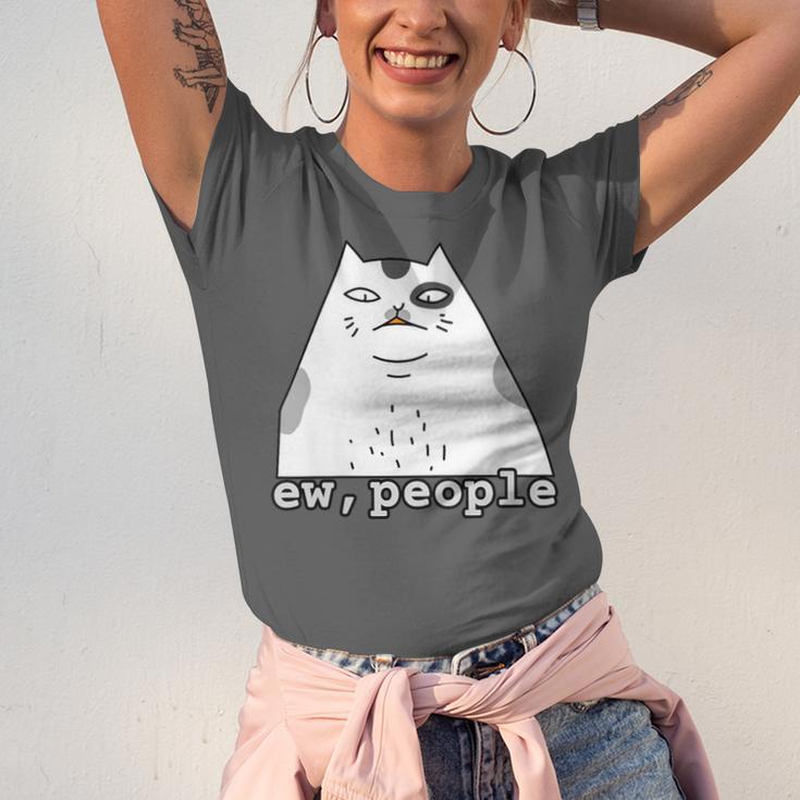 Ew People Introvert Sayings Sarcastic Cat Quote Unisex Jersey T-Shirt Ew People Introvert Sayings Sarcastic Cat Quote Unisex Jersey T-Shirt