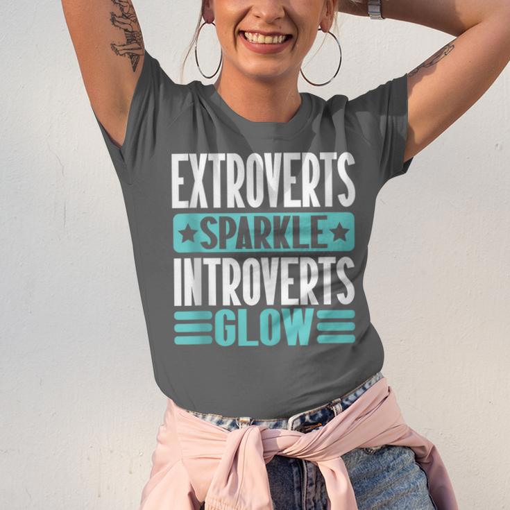Extroverts Sparkle Introverts Glow Introvert Unisex Jersey T-Shirt