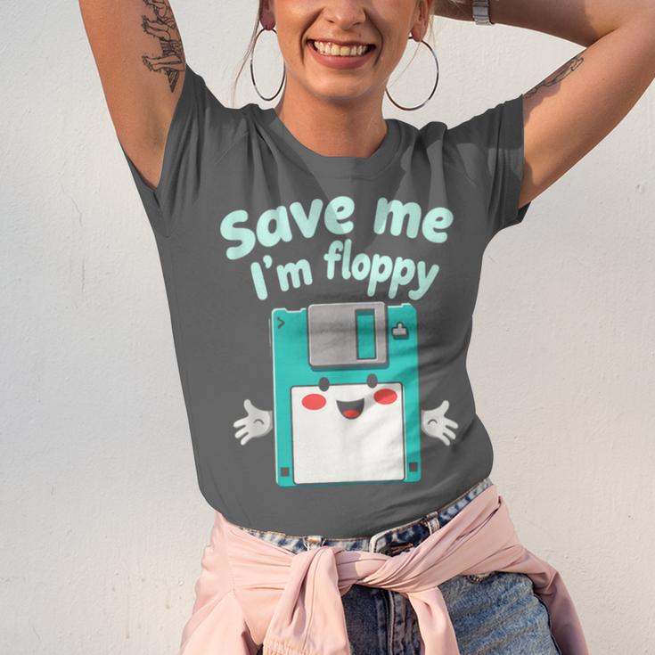 Floppy Disk Retro Tech Nostalgia Old School Computing Humor Unisex Jersey T-Shirt
