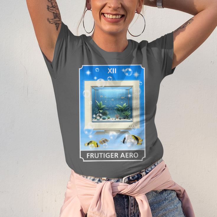 Frutiger Aero Aesthetic Tech Computer Aquarium Tarot Card Unisex Jersey T-Shirt