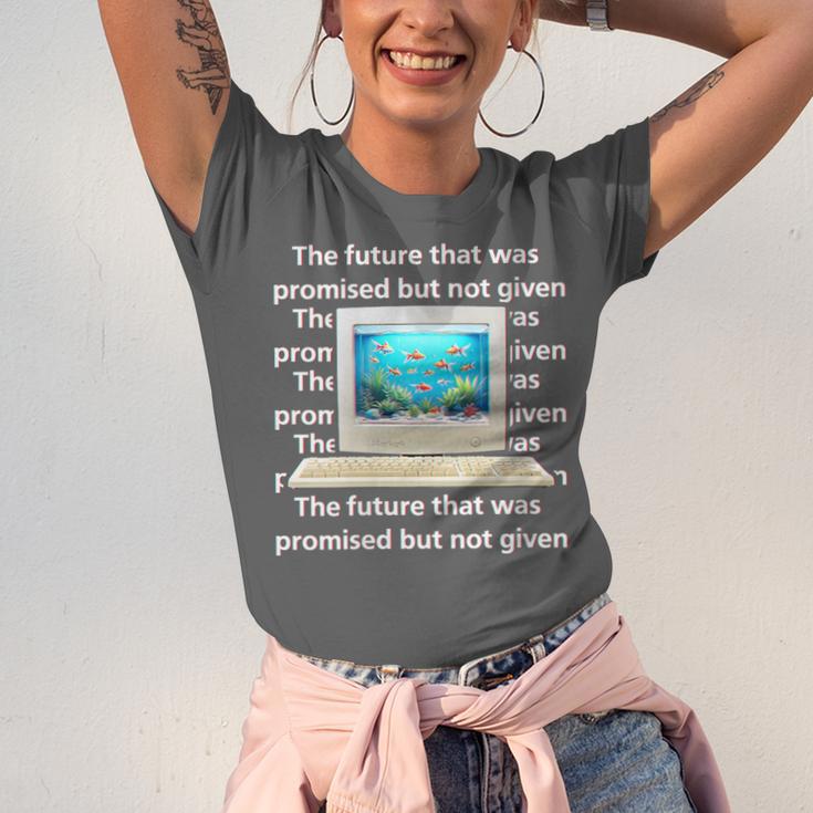 Frutiger Aero Aesthetic Tech The Future That Was Promised Unisex Jersey T-Shirt Frutiger Aero Aesthetic Tech The Future That Was Promised Unisex Jersey T-Shirt