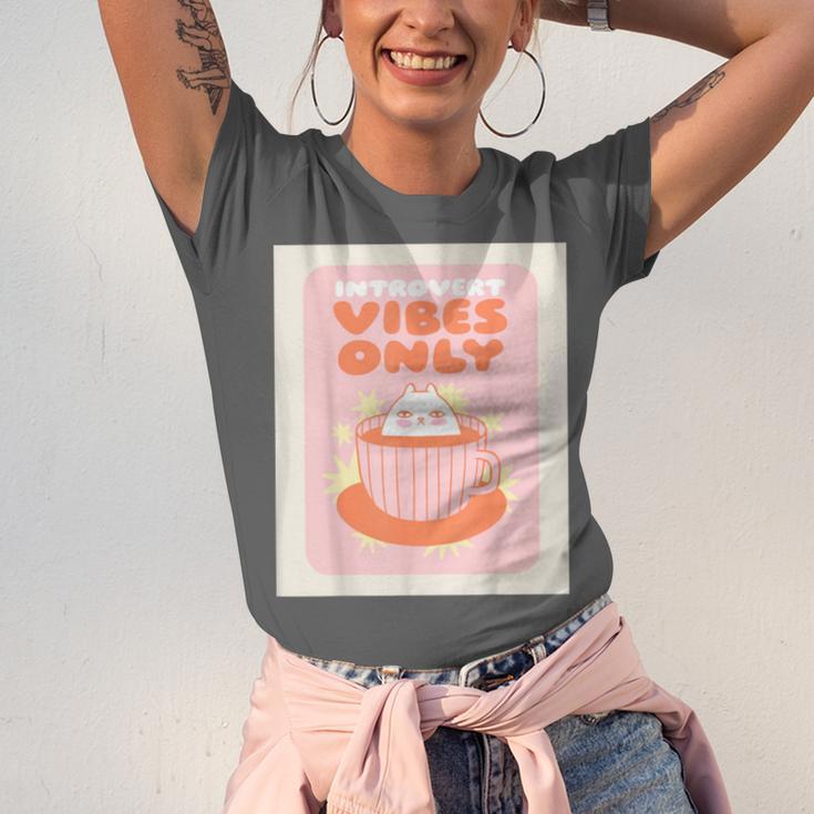 Fun Cool Cute Introvert Cat Character Quote Tea Cup For Men Women Unisex Jersey T-Shirt Fun Cool Cute Introvert Cat Character Quote Tea Cup For Men Women Unisex Jersey T-Shirt