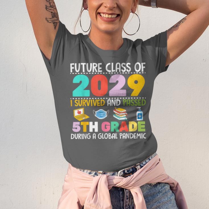 Future Class Of 2029 I Survived Passed 5th Grade Graduation Unisex Jersey T-Shirt