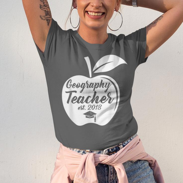 Geography Teacher Est 2018 School GraduationShirt Unisex Jersey T-Shirt