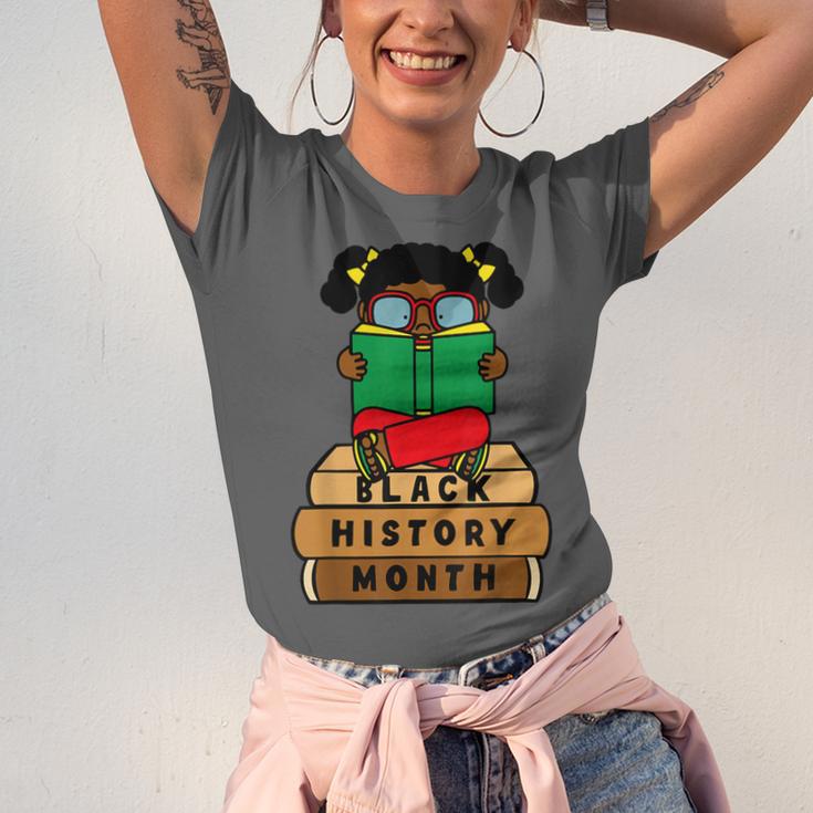 Girl Kid Reading Book Black History Month Bookworm Unisex Jersey T-Shirt Girl Kid Reading Book Black History Month Bookworm Unisex Jersey T-Shirt