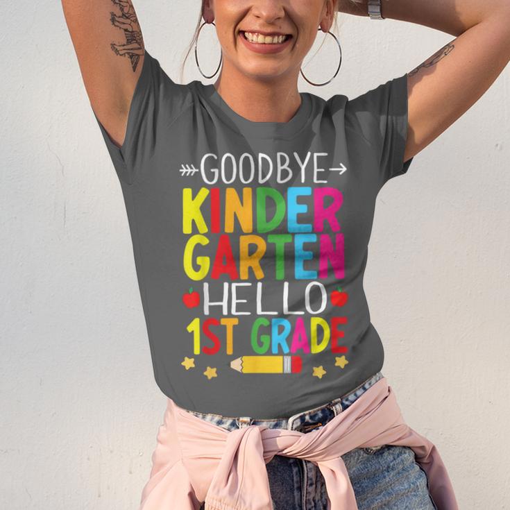 Goodbye Kinder Garten Hello 1st Grade Graduation 2024 Unisex Jersey T-Shirt