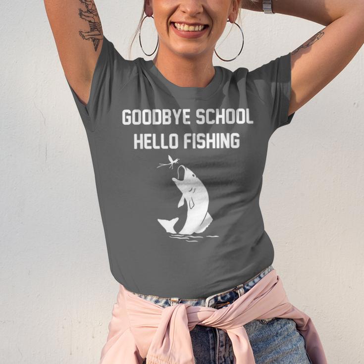 Goodbye School Hello Fishing Graduation T-Shirt Unisex Jersey T-Shirt