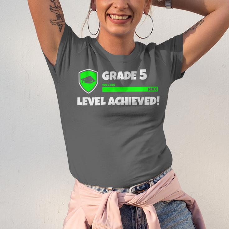 Grade 5 Level Achieved Video Gamer 5th Grade Graduation Unisex Jersey T-Shirt