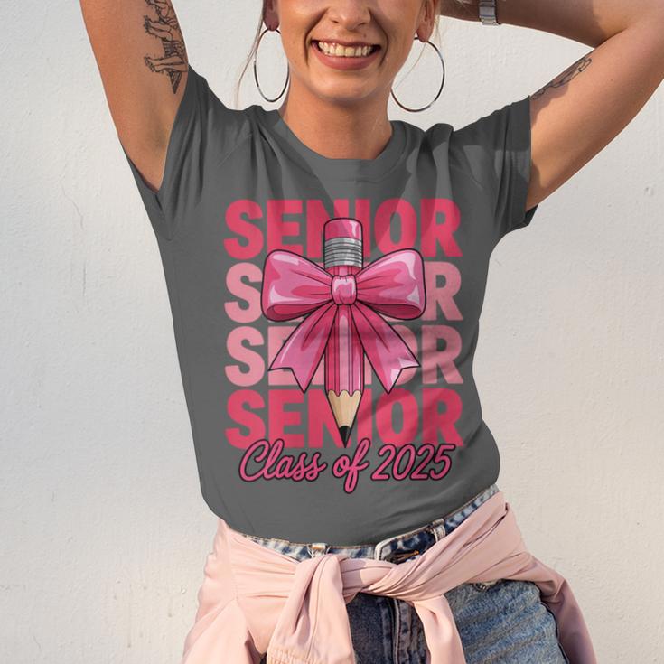 Graduate 2025 For Senior 2025 Graduation Coquette Pink Bow Unisex Jersey T-Shirt