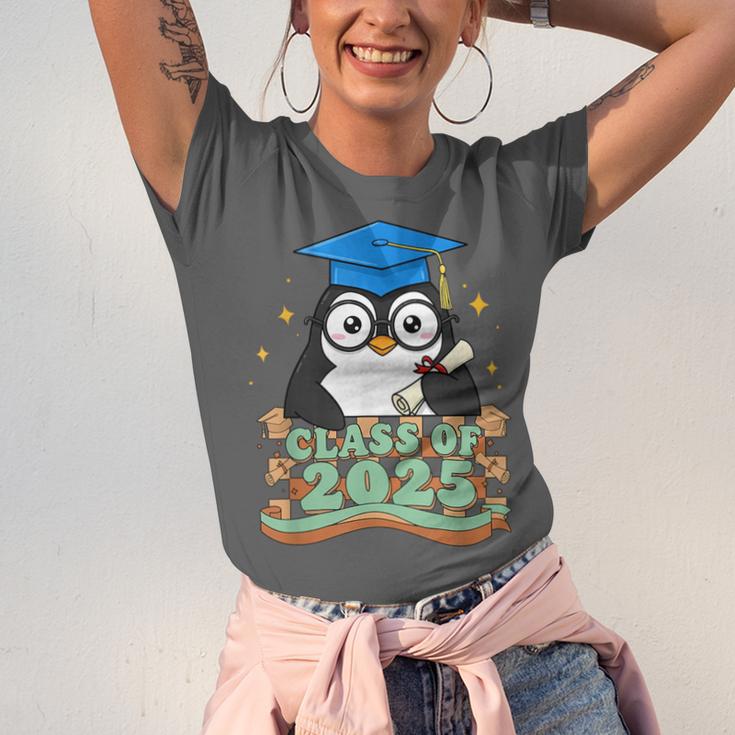 Graduate Penguin Class Of 2025 Kids Graduation Unisex Jersey T-Shirt