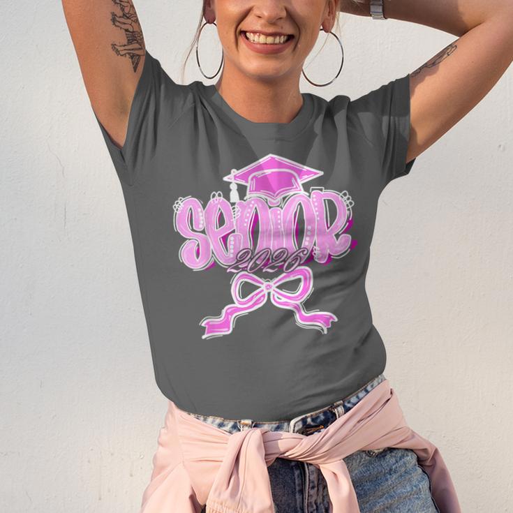 Graduation 2026 Senior 2026 Class Of 2026 Coquette Pink Girl Unisex Jersey T-Shirt