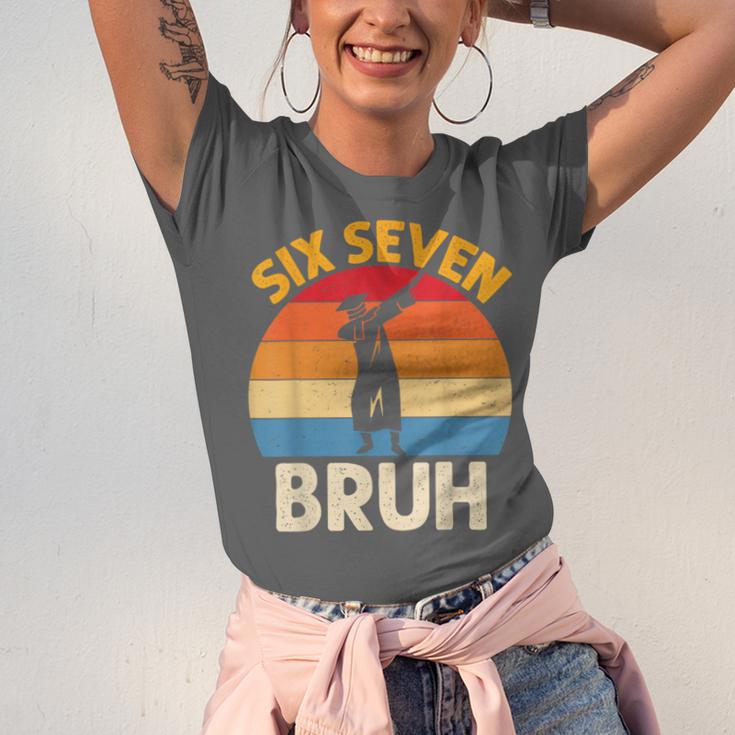 Graduation Six Seven Bruh Dabbing 67 Meme 6 7 Boys Kids Unisex Jersey T-Shirt