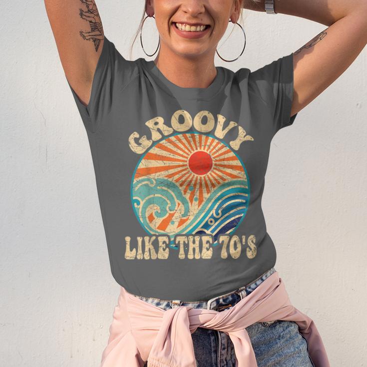 Groovy Like The 70s Aesthetic Nostalgia 1970's Retro Unisex Jersey T-Shirt