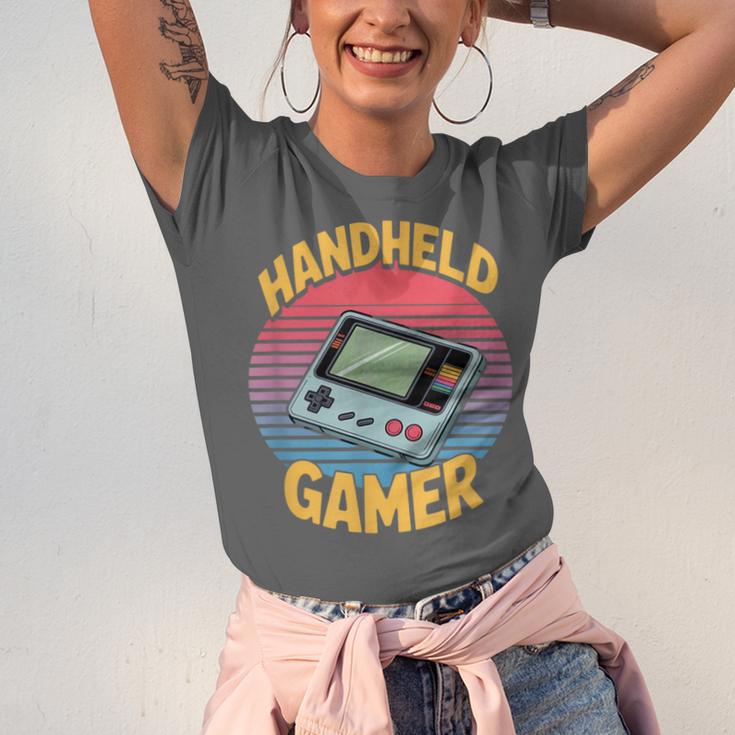Handheld Gamer Retro Portable Console Nostalgia Unisex Jersey T-Shirt Handheld Gamer Retro Portable Console Nostalgia Unisex Jersey T-Shirt