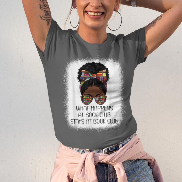 What Happens At Book Club Stays At Book Club Black Women Unisex Jersey T-Shirt