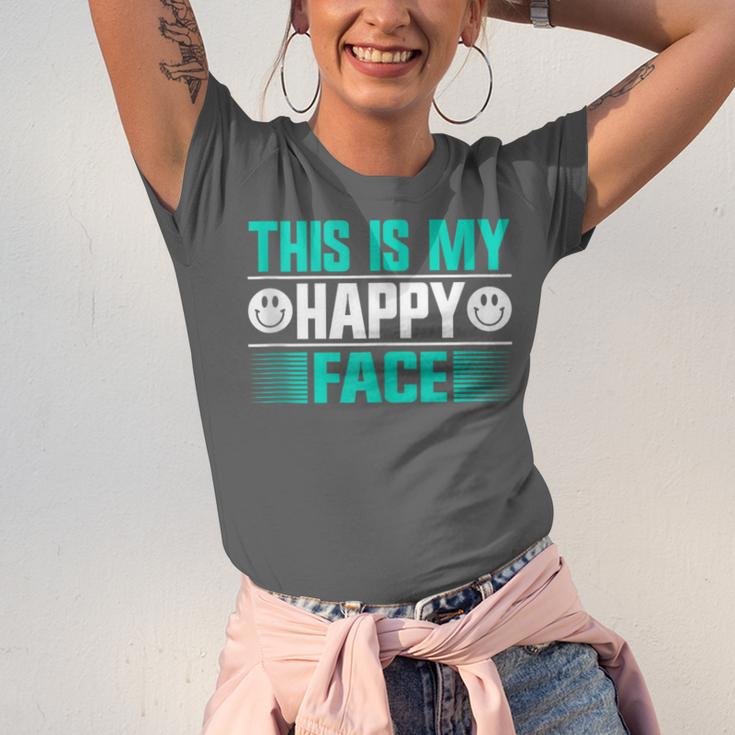 This Is My Happy Face Introvert Unisex Jersey T-Shirt This Is My Happy Face Introvert Unisex Jersey T-Shirt