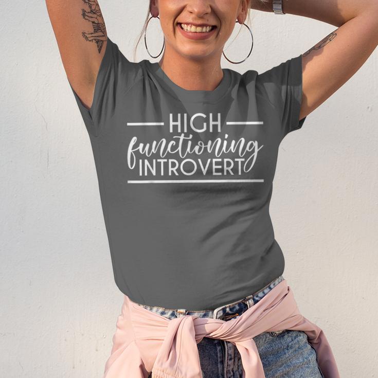 High Functioning Introvert Sarcasm Sarcastic Quote Unisex Jersey T-Shirt High Functioning Introvert Sarcasm Sarcastic Quote Unisex Jersey T-Shirt