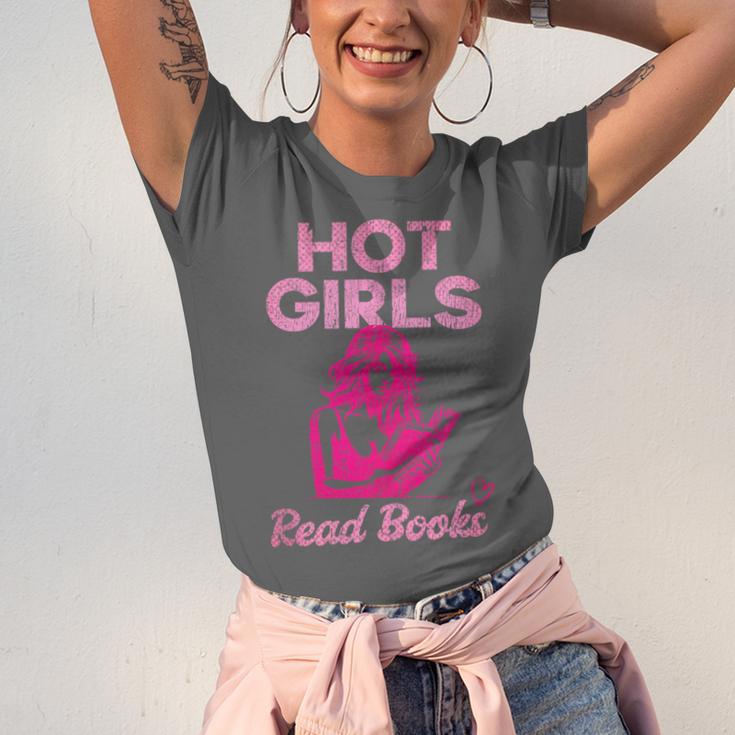 Hot Girls Read Books Cute Book Reader Women Unisex Jersey T-Shirt