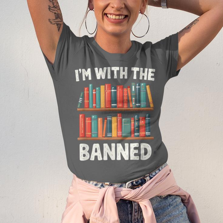 I'm With The Banned Librarian Banned Book Lover Reader Unisex Jersey T-Shirt I'm With The Banned Librarian Banned Book Lover Reader Unisex Jersey T-Shirt