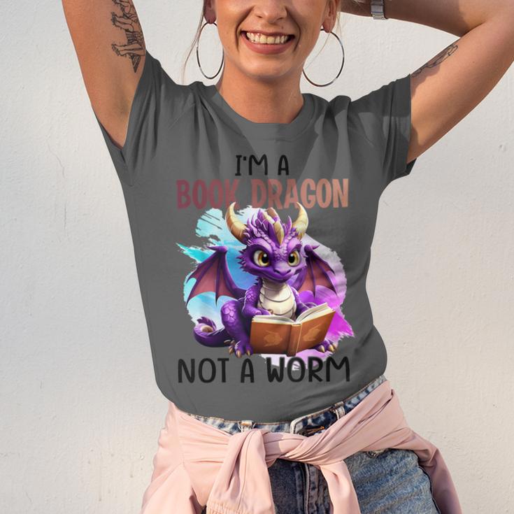 I'm A Book Dragon Not A Worm Unisex Jersey T-Shirt I'm A Book Dragon Not A Worm Unisex Jersey T-Shirt