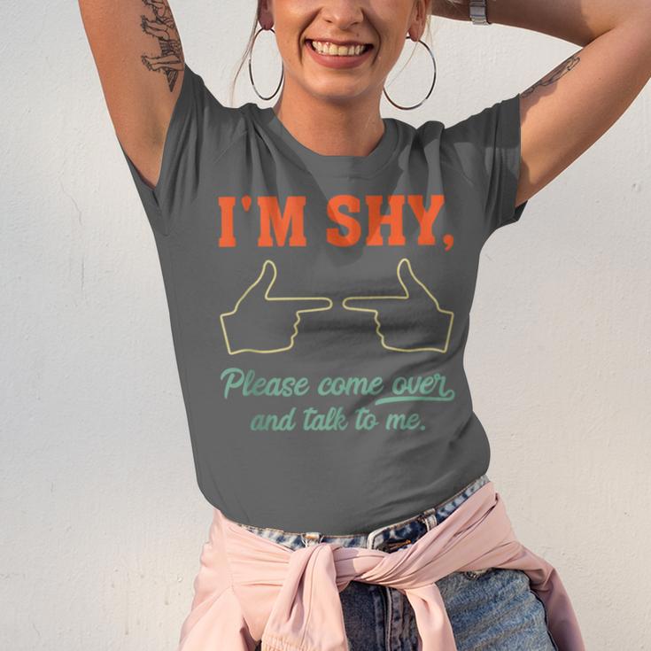 I'm Shy Please Come Over & Talk To Me Introvert Shying Unisex Jersey T-Shirt