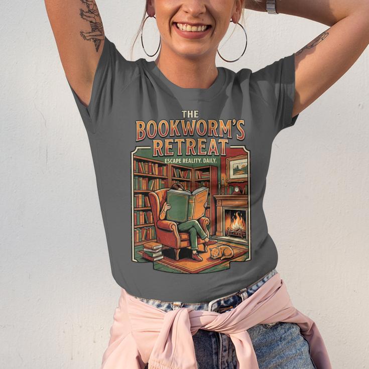 Introvert Book Lover The Bookworm's Retreat Unisex Jersey T-Shirt