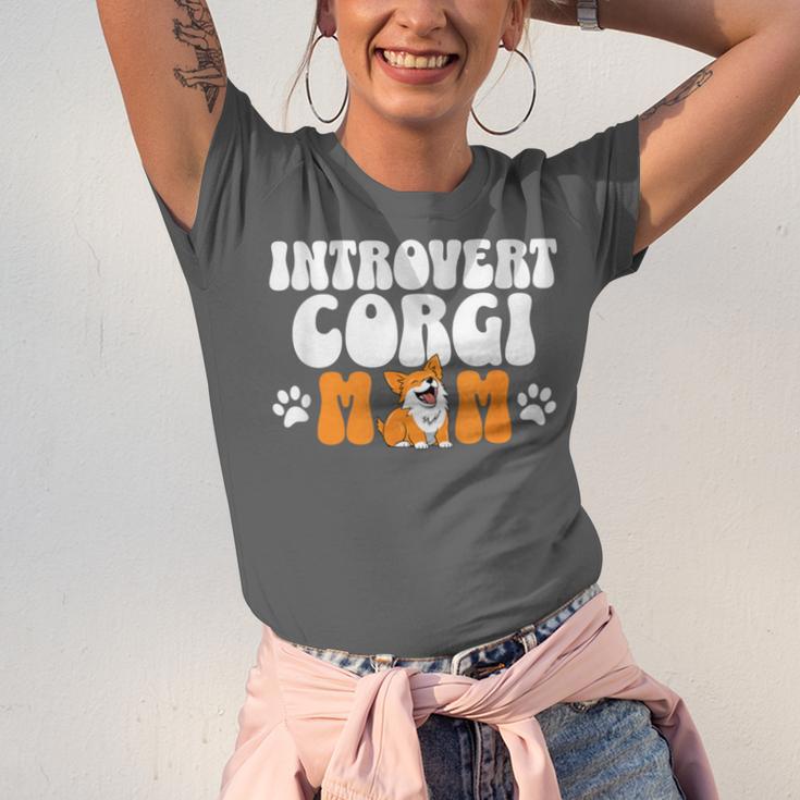 Introvert Corgi Mom Dog Pet Morca Works Dog For Men Women Unisex Jersey T-Shirt
