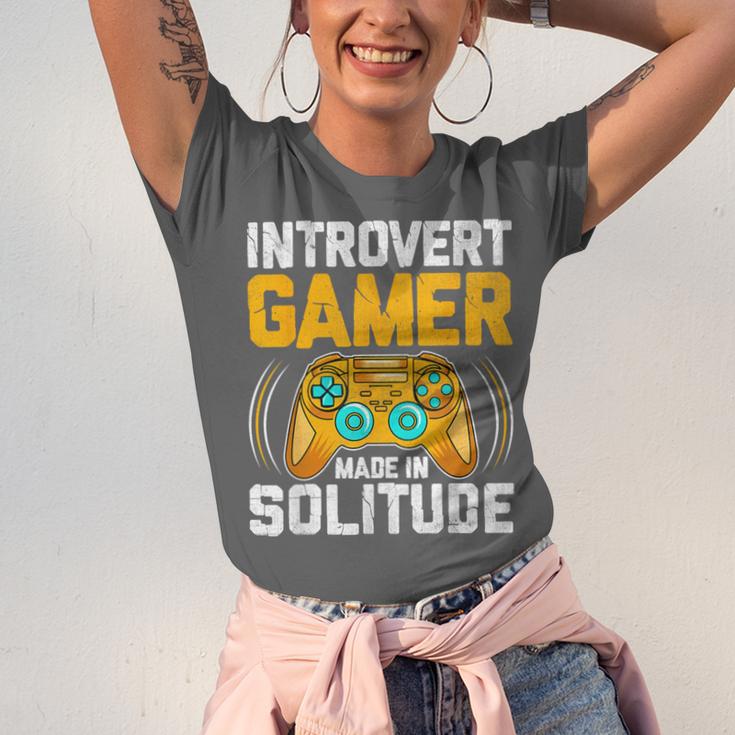 Introvert Gamer Video Games Anti Social Team Player Unisex Jersey T-Shirt