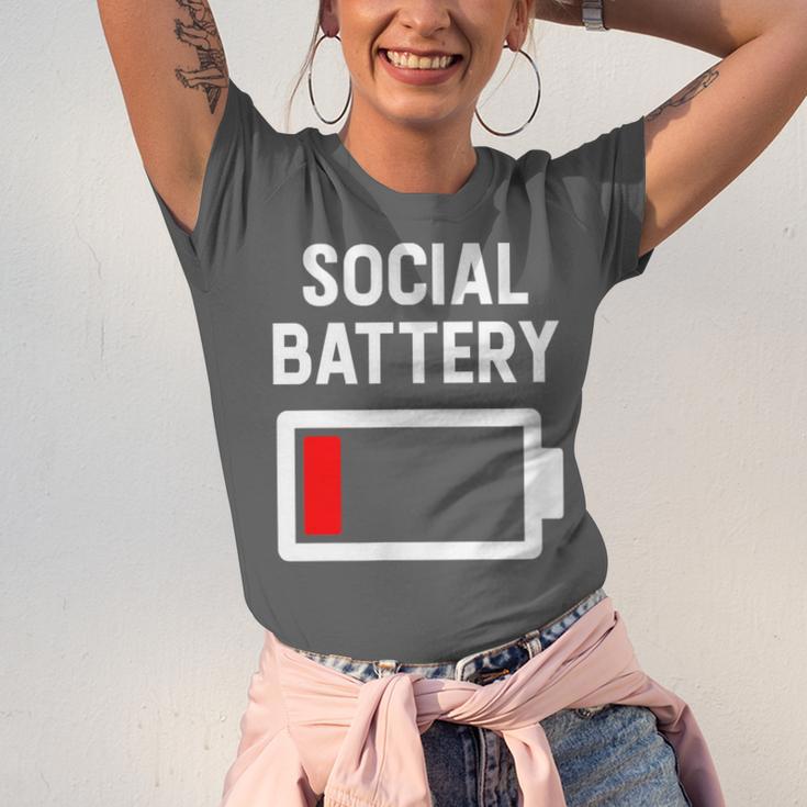 Introvert Low Social Battery Level Anti Social People Unisex Jersey T-Shirt