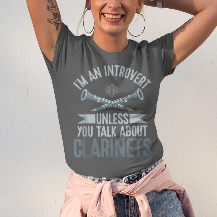 Im An Introvert Unless You Talk About Clarinets Unisex Jersey T-Shirt