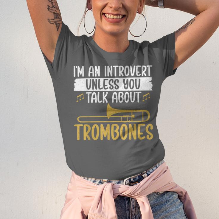 Im An Introvert Unless You Talk About Trombone Unisex Jersey T-Shirt Im An Introvert Unless You Talk About Trombone Unisex Jersey T-Shirt