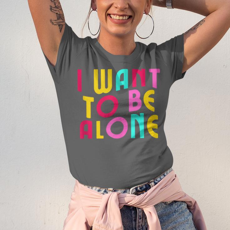 Introvert I Want To Be Alone Retro Wavy Unisex Jersey T-Shirt Introvert I Want To Be Alone Retro Wavy Unisex Jersey T-Shirt