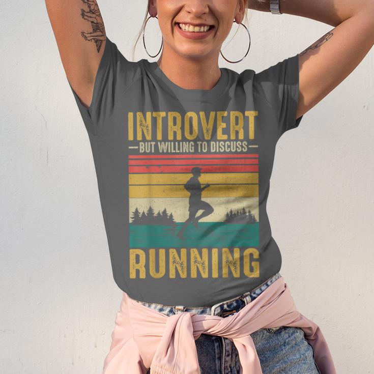 Introvert But Willing To Discuss Running Unisex Jersey T-Shirt