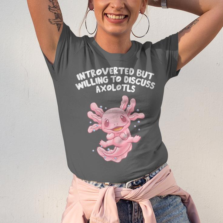 Introverted But Willing To Discuss Axolotl Salamander Unisex Jersey T-Shirt