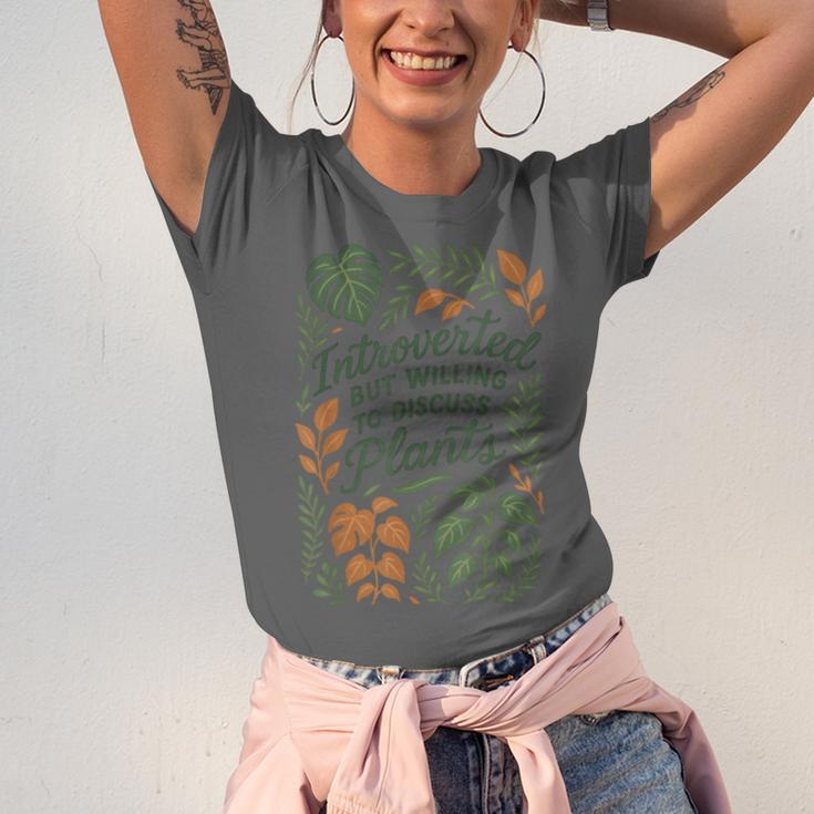 Introverted But Willing To Discuss Plants Botanical Unisex Jersey T-Shirt