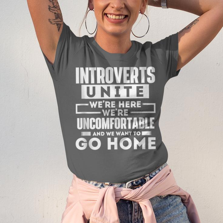 Introverts Unite Quiet Observer Introverted Antisocial Unisex Jersey T-Shirt
