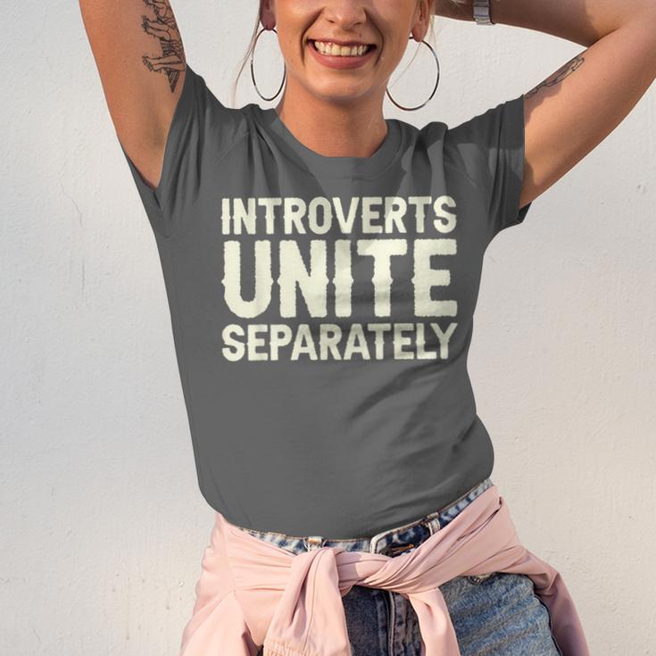 Introverts Unite Separately I Introvert Unisex Jersey T-Shirt Introverts Unite Separately I Introvert Unisex Jersey T-Shirt